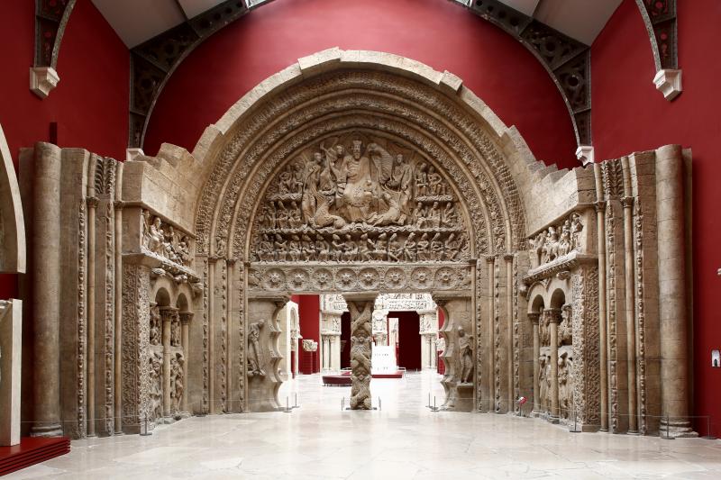 Moissac, église abbatiale Saint-Pierre, portail, l’Apocalypse, vers 1120-1130. Moulage en plâtre, Amédée Barrion, 1880, complément, Jean Pouzadoux, 1888-1889