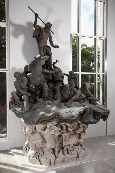 Nancy, place Stanislas, la fontaine de Neptune, vers 1751-1755, Barthélémy Guibal. Moulage, Jean Pouzadoux, vers 1891